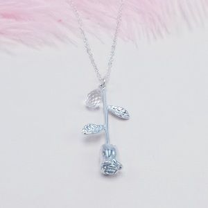 925 Sterling silver rose necklace